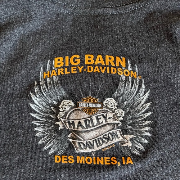 Harley Davidson T-shirt, Gray and orange bling - Picture 2 of 7